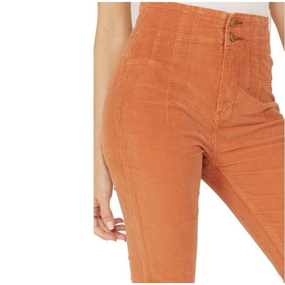 NWT Free People Women's Jayde Cord Flare Pants in Cognac Size 31 - Picture 15 of 16